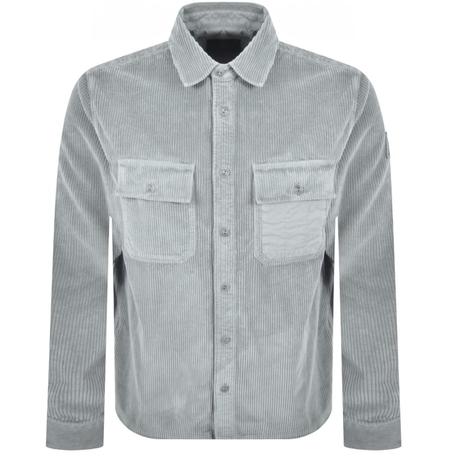 Image number 2 for Belstaff Fallgate Corduroy Overshirt Quarry Blue