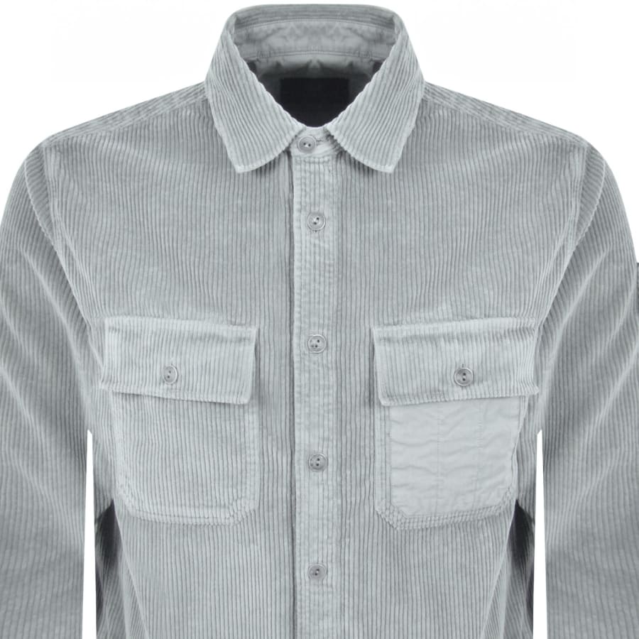 Image number 3 for Belstaff Fallgate Corduroy Overshirt Quarry Blue