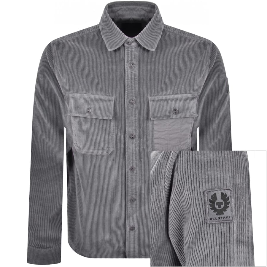 Image number 1 for Belstaff Fallgate Corduroy Overshirt Tornado Grey
