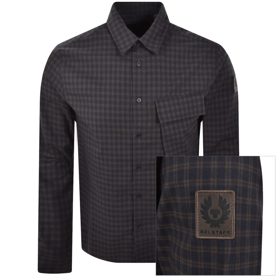 Image number 1 for Belstaff Scale Long Sleeved Shirt Brown