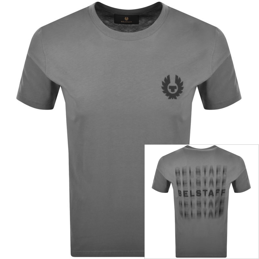 Image number 1 for Belstaff Short Sleeve Shadow Logo T Shirt Grey