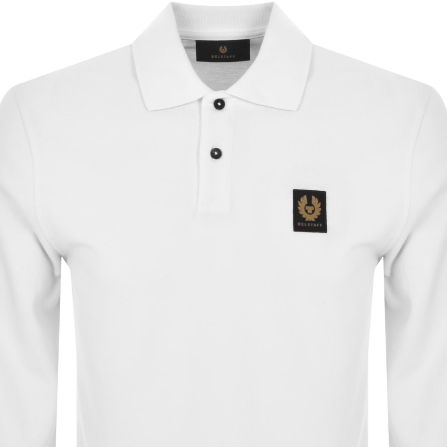 Image number 2 for Belstaff Long Sleeve Polo T Shirt White
