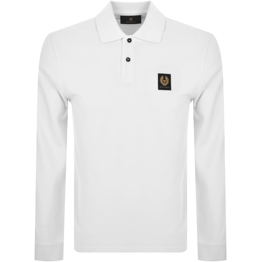 Image number 1 for Belstaff Long Sleeve Polo T Shirt White