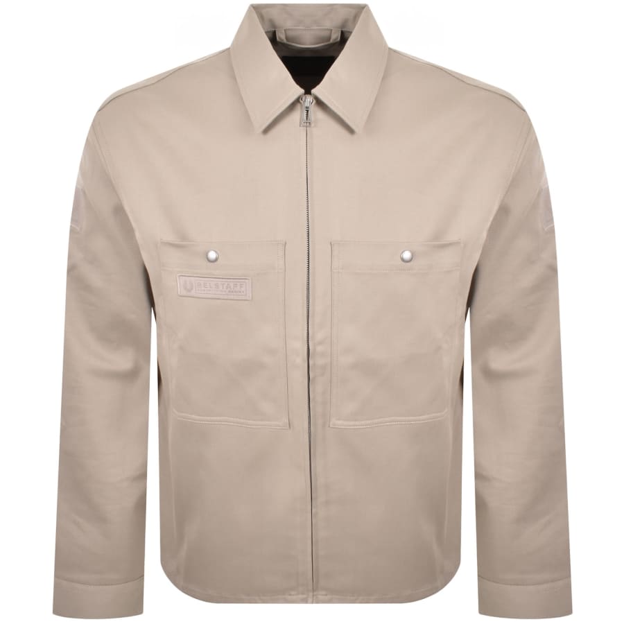 Image number 2 for Belstaff Competition Twill Overshirt Beige