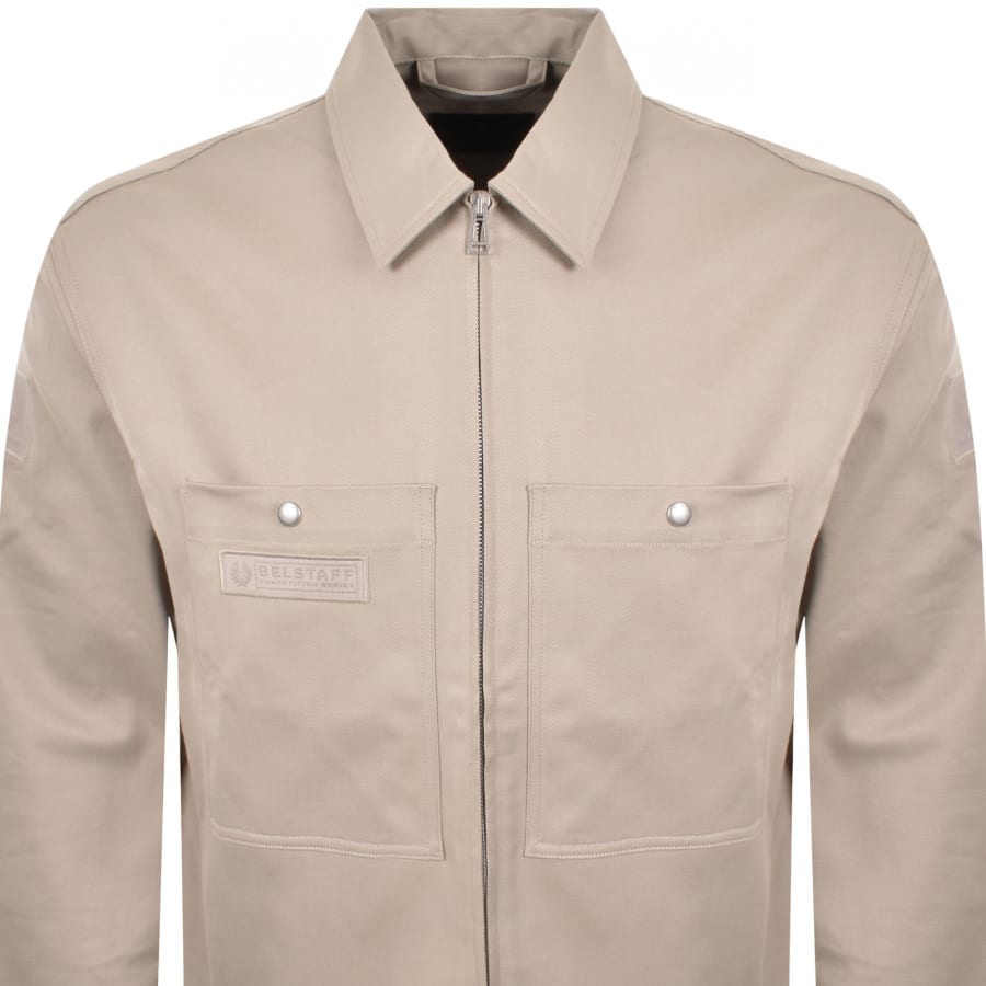 Image number 3 for Belstaff Competition Twill Overshirt Beige