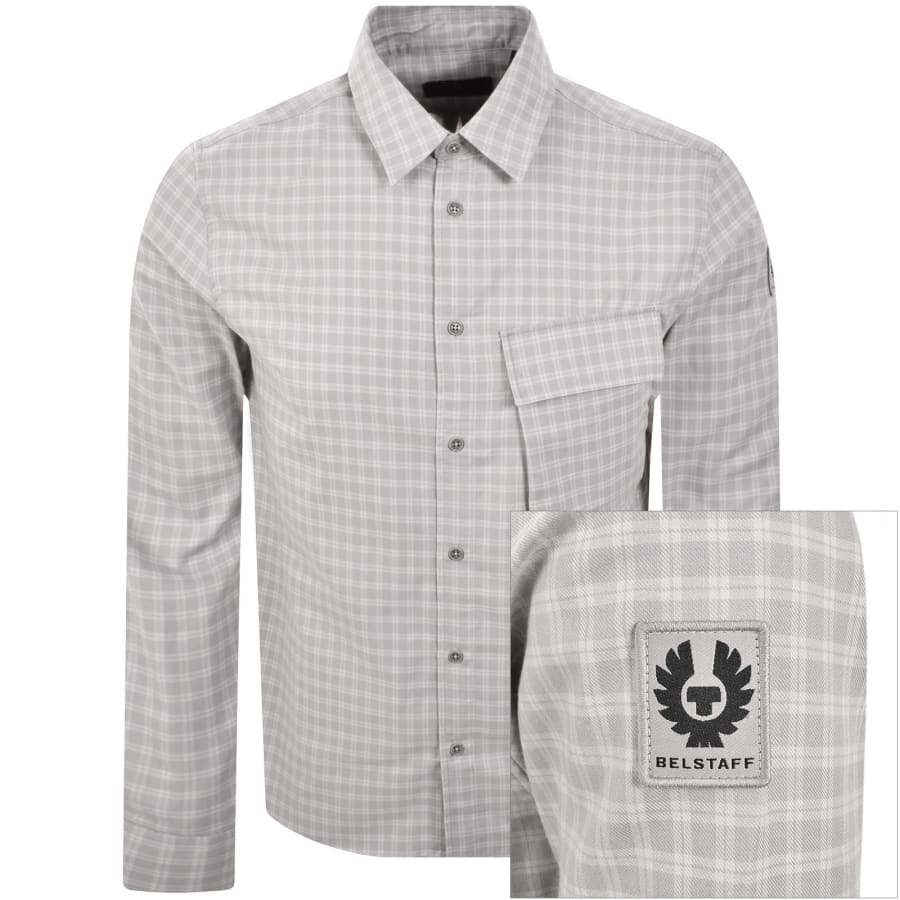 Image number 1 for Belstaff Scale Long Sleeved Shirt Grey