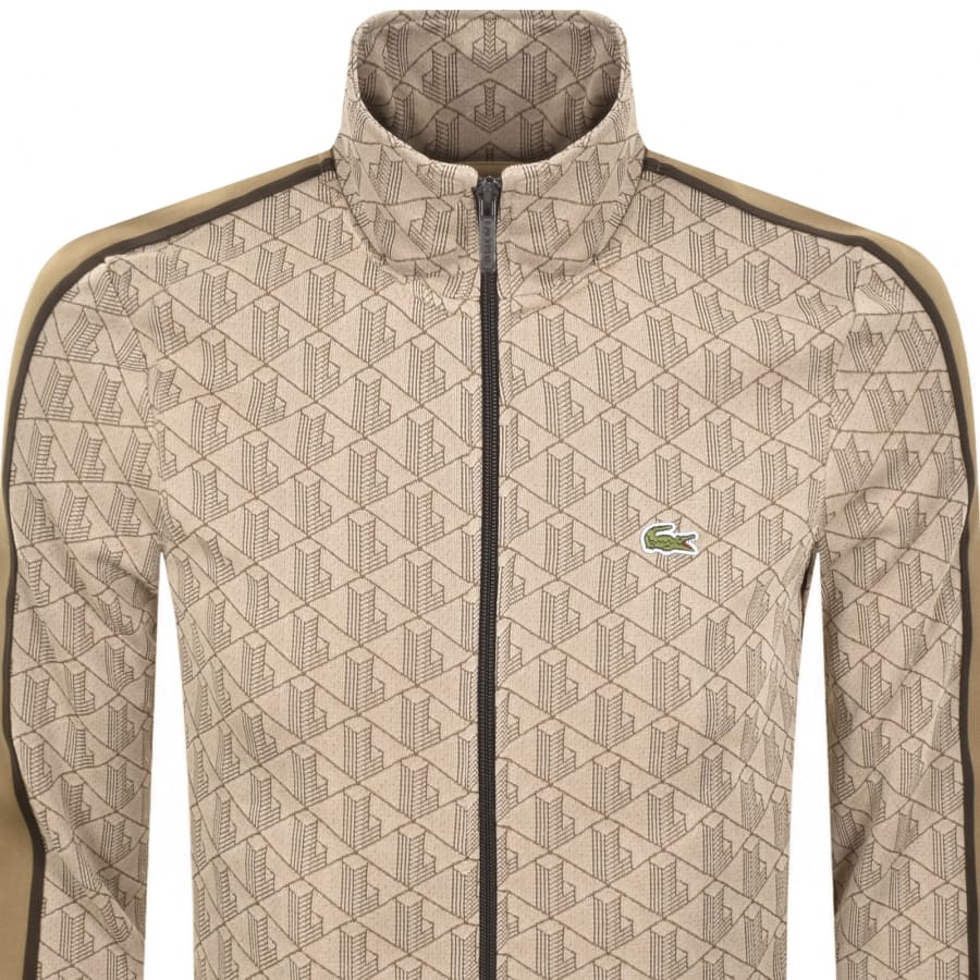 Image number 2 for Lacoste Full Zip Sweatshirt Beige