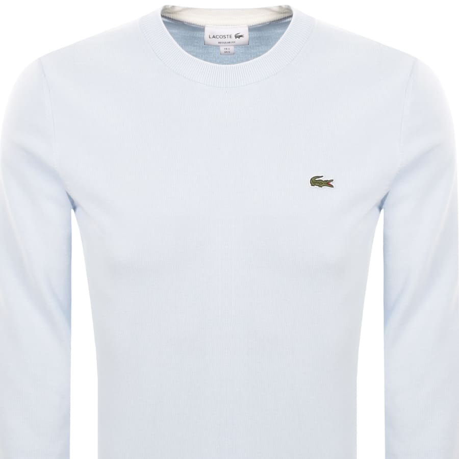 Image number 2 for Lacoste Crew Neck Knit Jumper Sky Blue