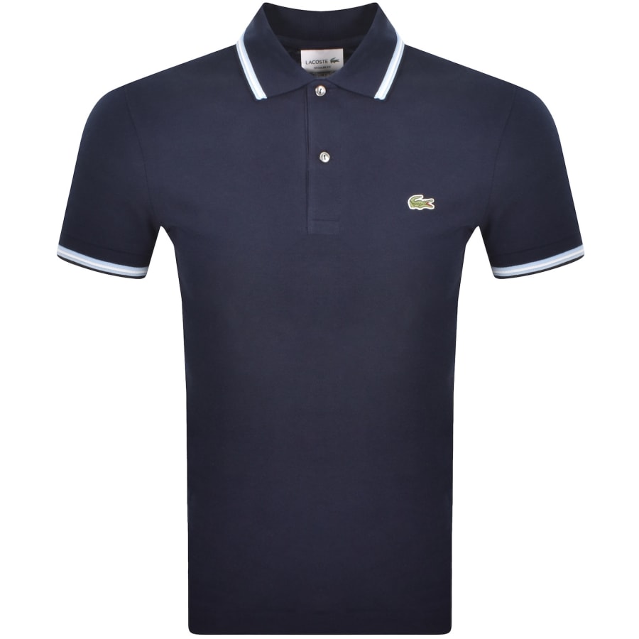 Image number 1 for Lacoste Tipped Polo T Shirt Navy