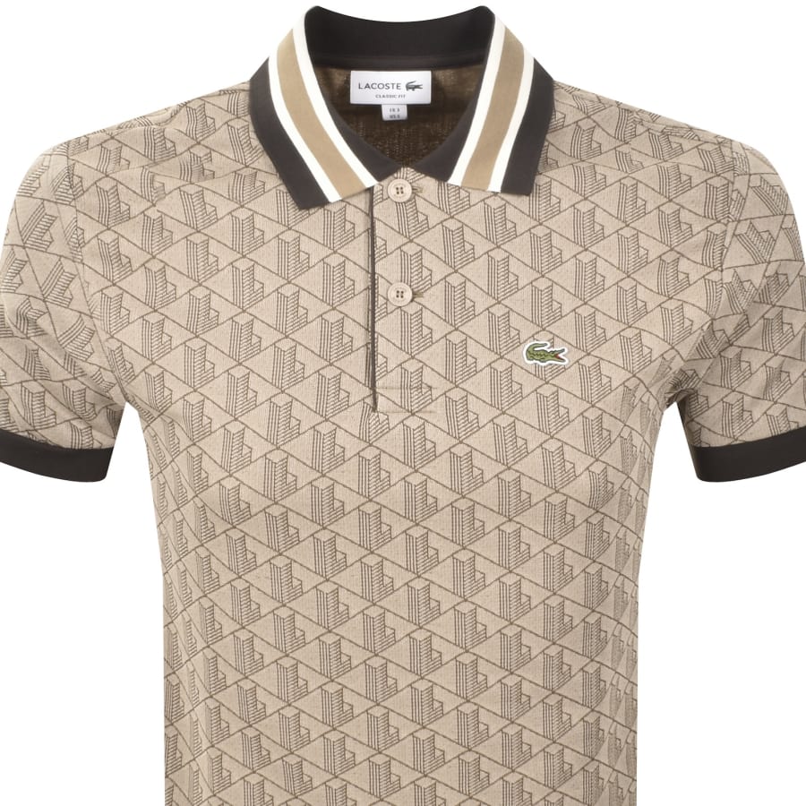 Image number 2 for Lacoste Logo Polo T Shirt Beige
