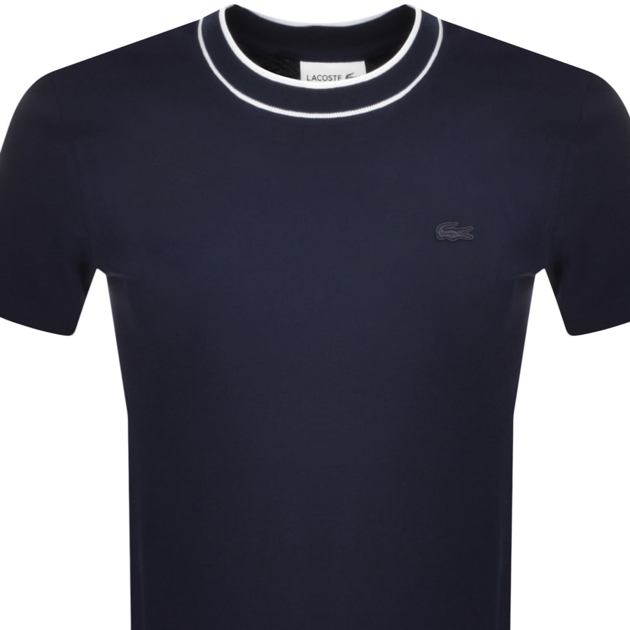 Image number 2 for Lacoste Crew Neck Pique T Shirt Navy