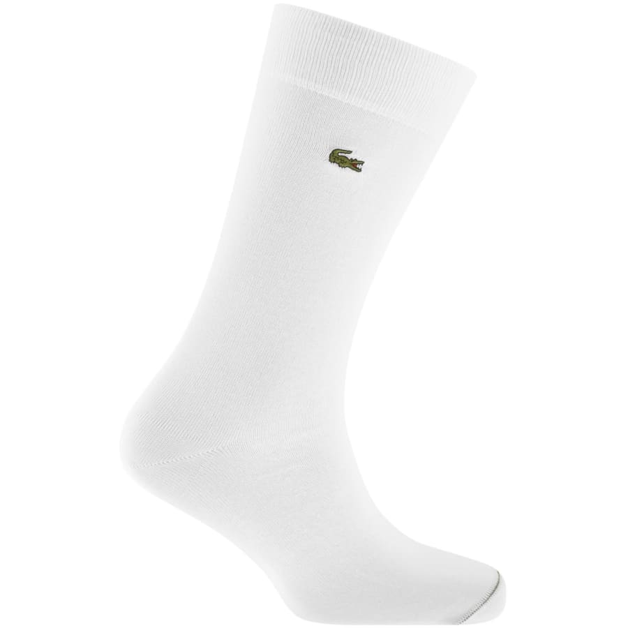 Image number 2 for Lacoste 5 Pack Socks White
