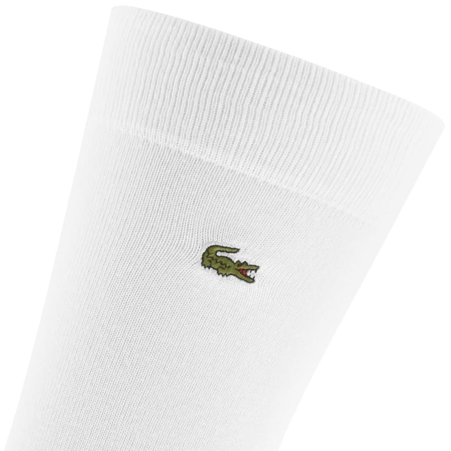 Image number 3 for Lacoste 5 Pack Socks White