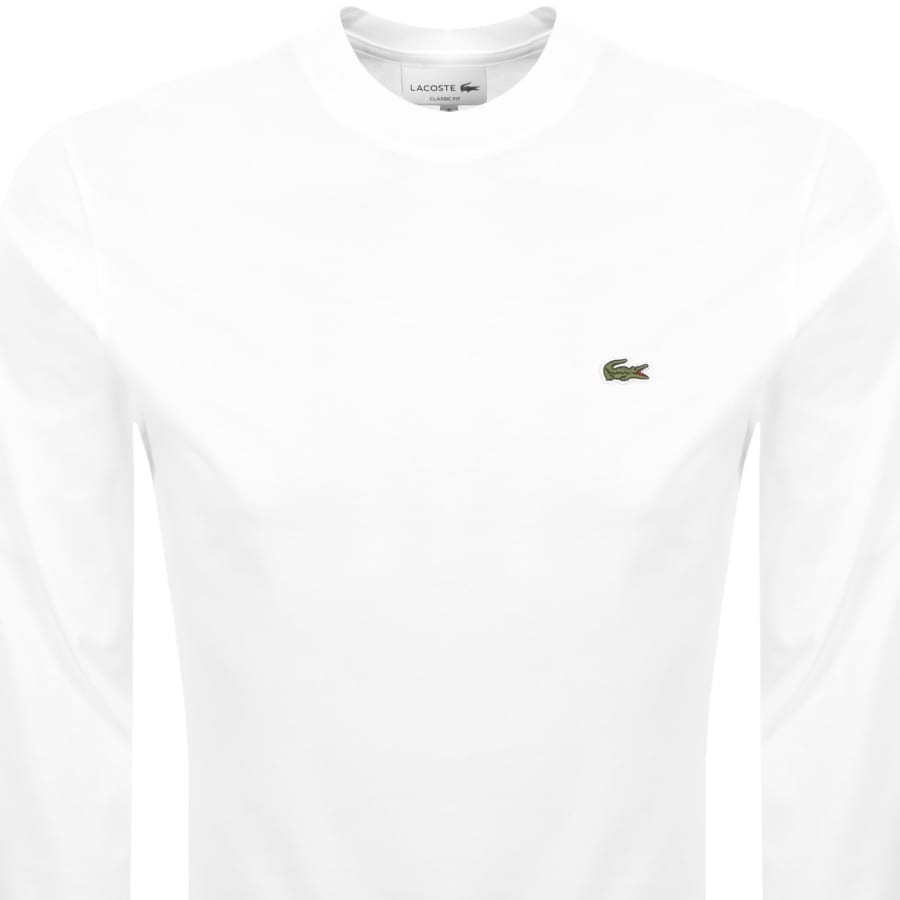 Image number 2 for Lacoste Long Sleeved T Shirt White