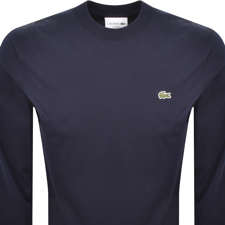 Image number 2 for Lacoste Long Sleeved T Shirt Navy