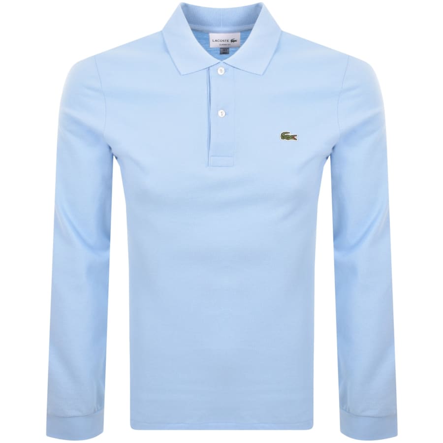 Image number 1 for Lacoste Long Sleeve Polo T Shirt Sky Blue