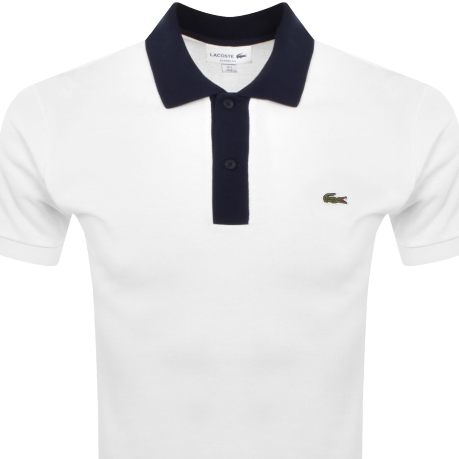 Image number 2 for Lacoste Contrast Collar Polo T Shirt White