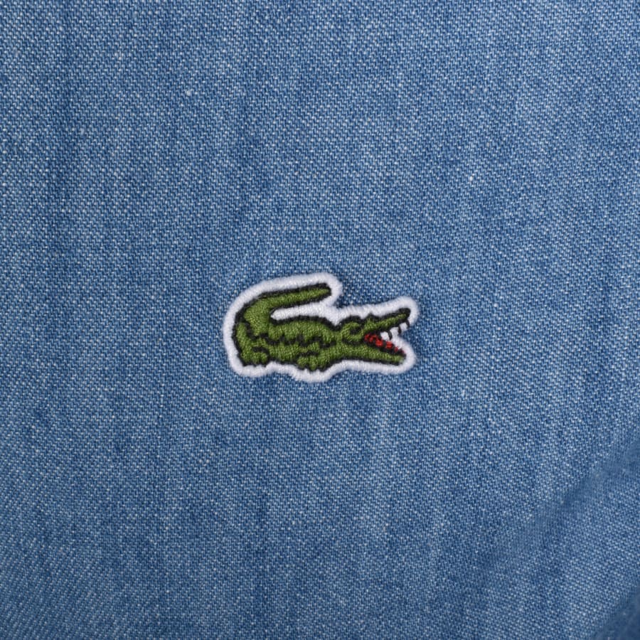 Image number 3 for Lacoste Long Sleeved Woven Shirt Blue