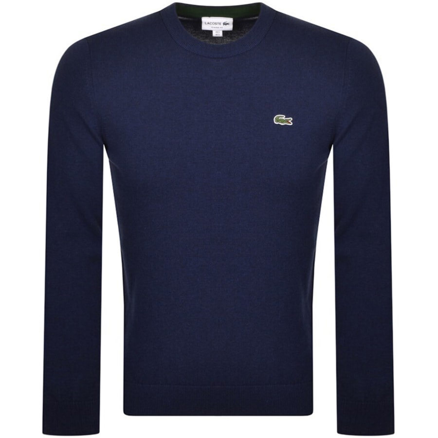 Image number 1 for Lacoste Crew Neck Knit Jumper Navy
