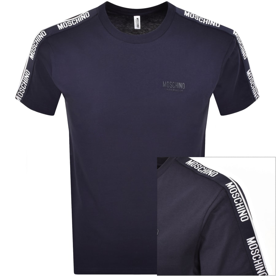 Image number 1 for Moschino Logo T Shirt Navy