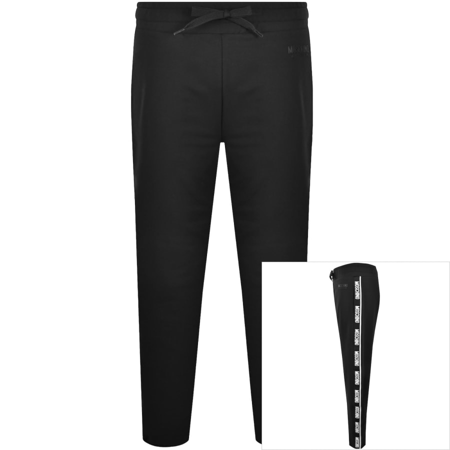 Image number 1 for Moschino Tape Logo Jogging Bottoms Black