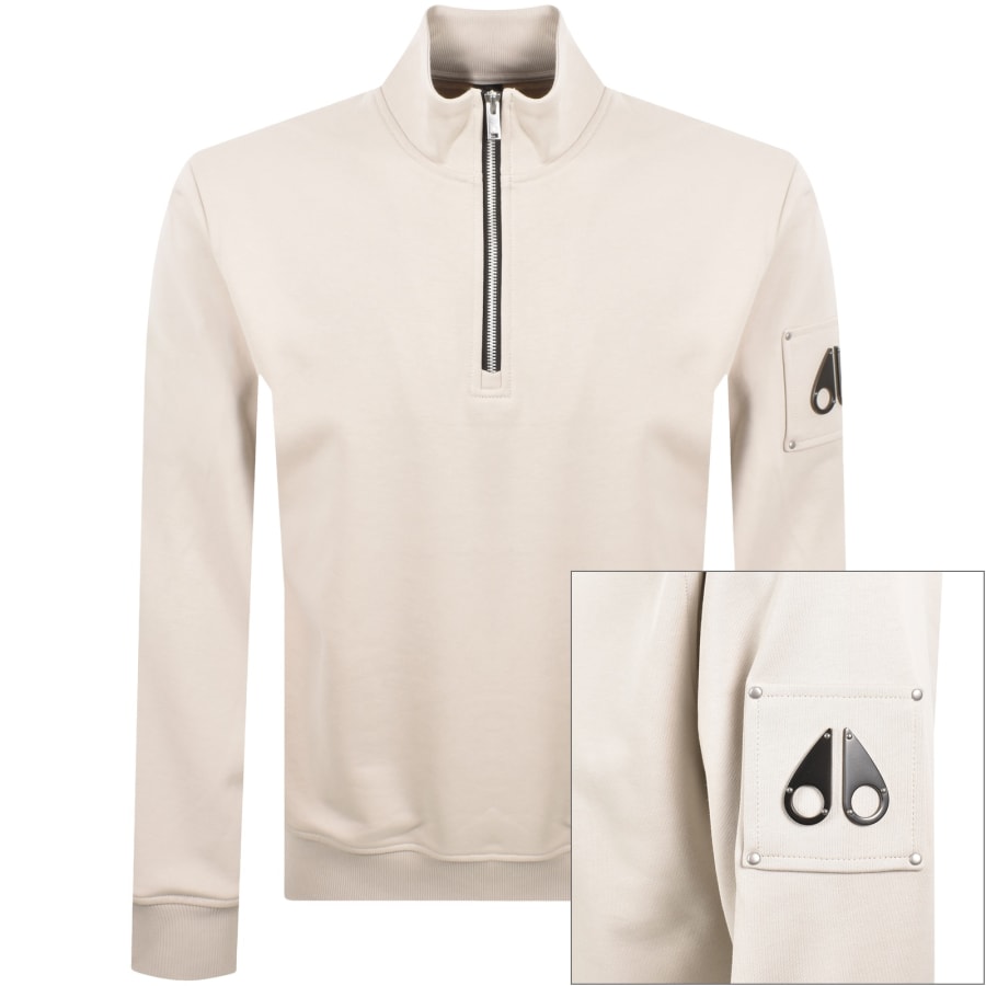 Image number 1 for Moose Knuckles Hartsfield QZ Sweatshirt Beige