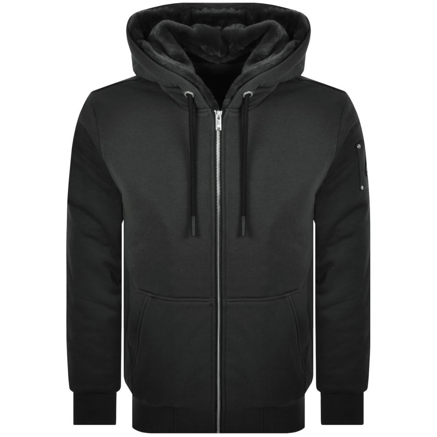 Image number 2 for Moose Knuckles Classic Bunny Zip Hoodie Grey