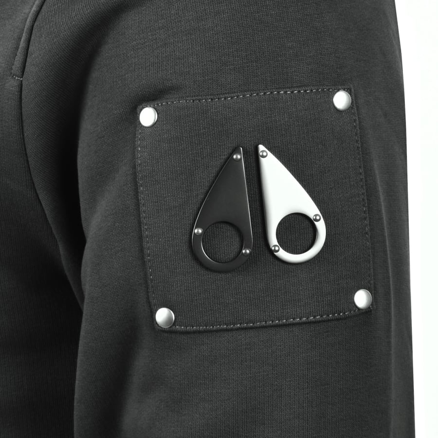 Image number 3 for Moose Knuckles Classic Bunny Zip Hoodie Grey