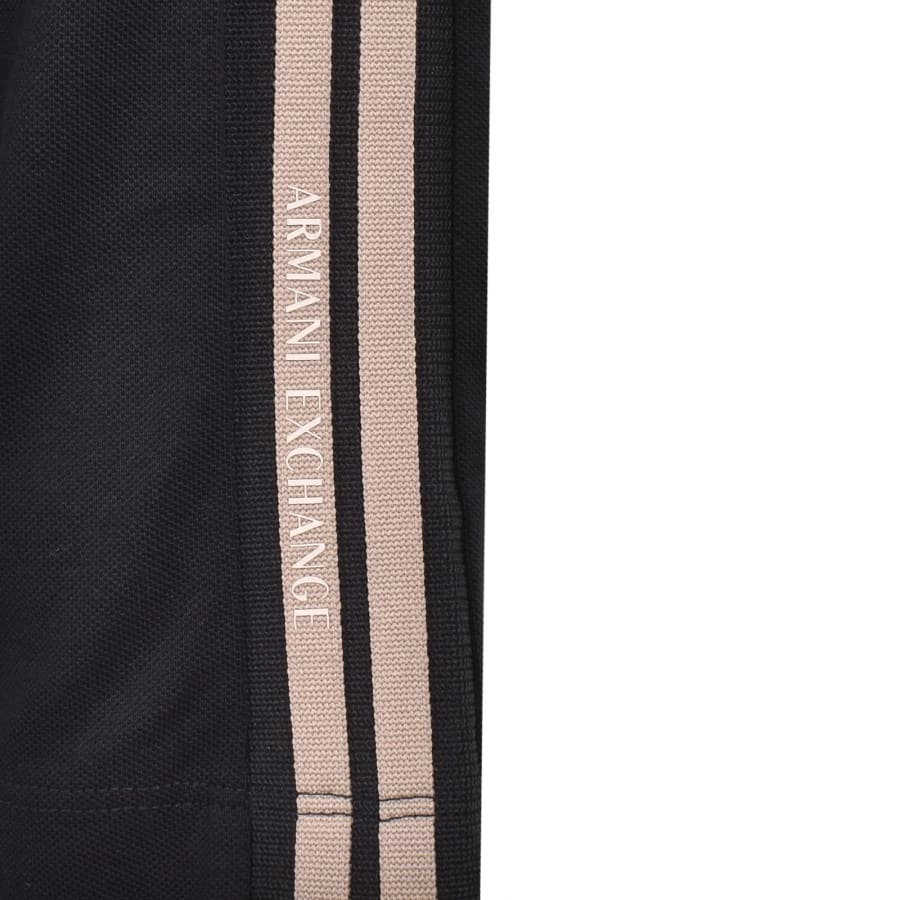 Image number 3 for Armani Exchange Stripe Polo T Shirt Navy