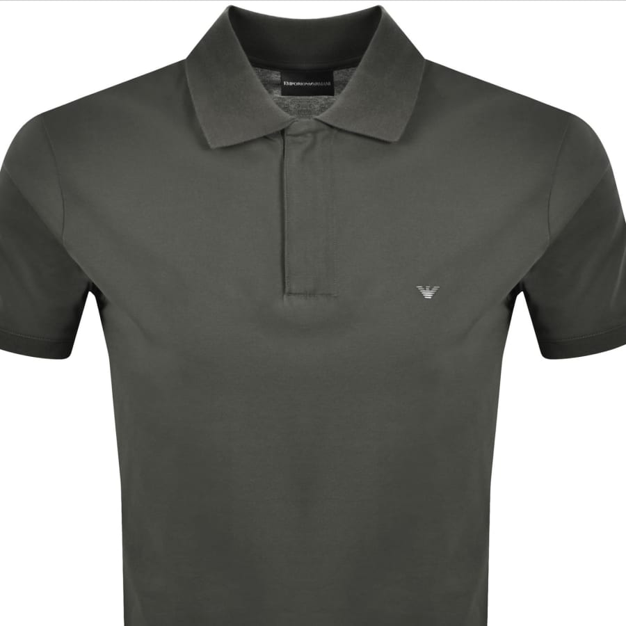 Image number 2 for Emporio Armani Logo Collar Polo Grey