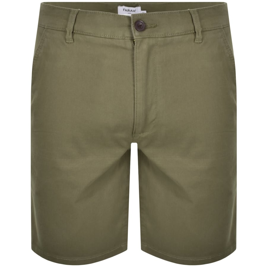 Image number 1 for Farah Hawk Twill Shorts Green