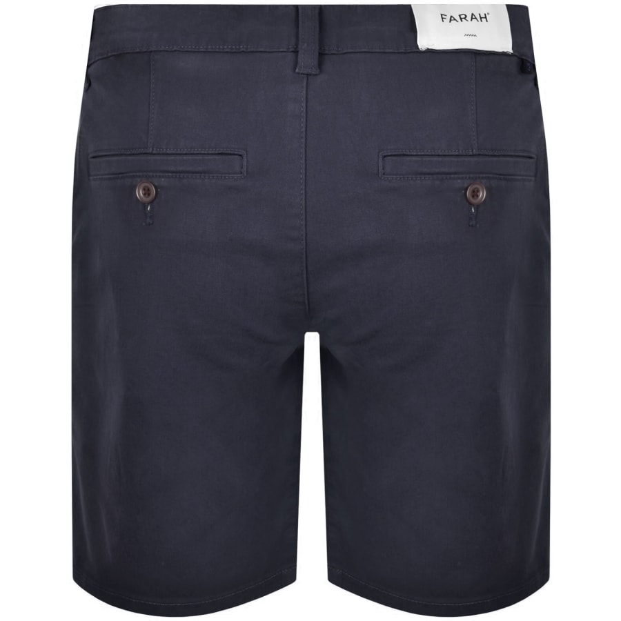 Image number 2 for Farah Hawk Twill Shorts Navy