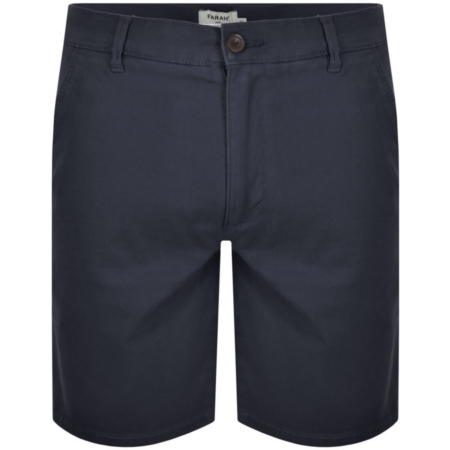 Image number 1 for Farah Hawk Twill Shorts Navy