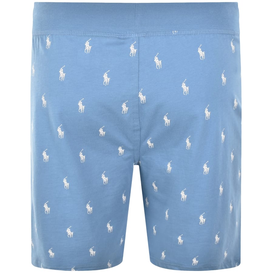Image number 2 for Ralph Lauren Patterned Lounge Shorts Blue