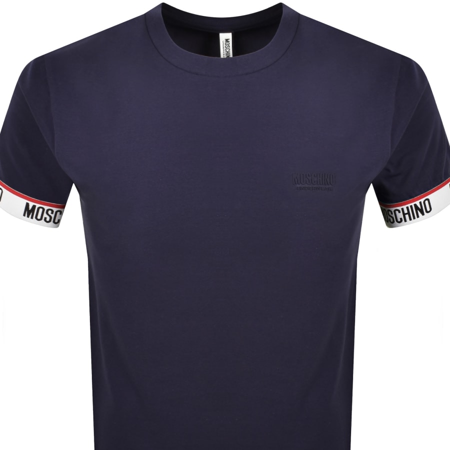 Image number 2 for Moschino Short Sleeve Tape T Shirt Navy