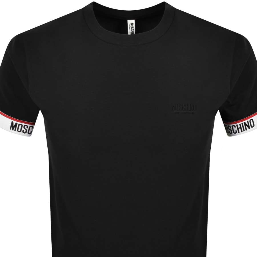 Image number 2 for Moschino Short Sleeve Tape T Shirt Black