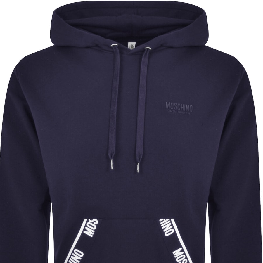 Image number 2 for Moschino Logo Tape Hoodie Blue