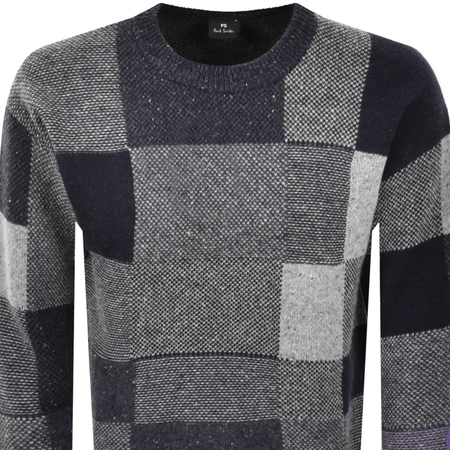 Image number 2 for Paul Smith Patchwork Jumper Navy