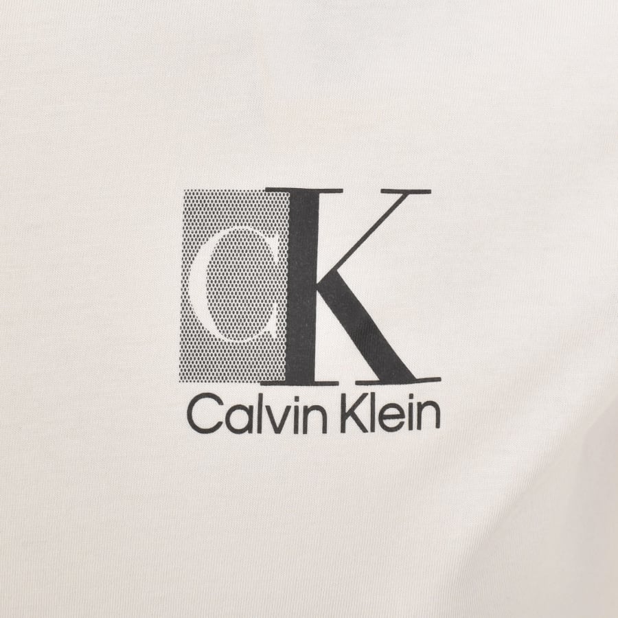 Image number 4 for Calvin Klein Abstract Logo T Shirt Cream