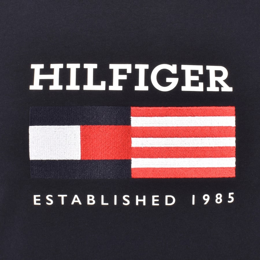 Image number 3 for Tommy Hilfiger Monotype Flag T Shirt Navy