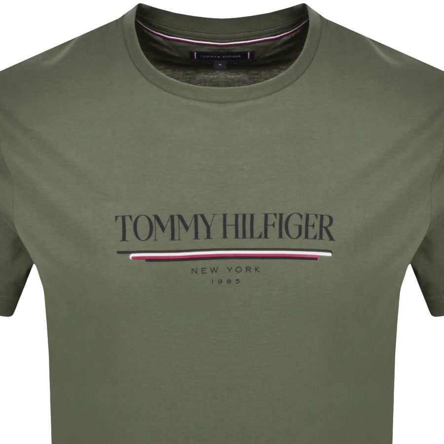 Image number 2 for Tommy Hilfiger Logo Brand Love T Shirt Green