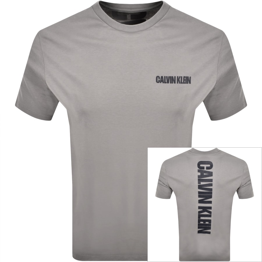 Image number 1 for Calvin Klein Jeans Word Stretch T Shirt Grey