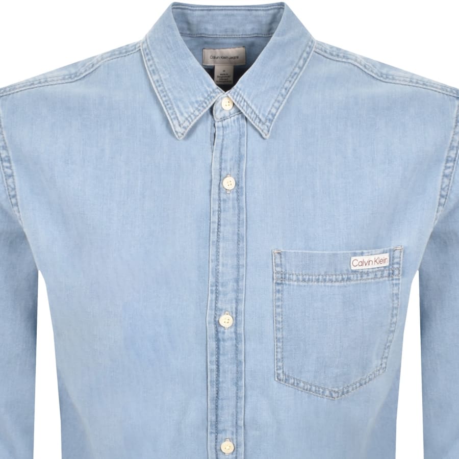 Image number 2 for Calvin Klein Jeans Long Sleeve Denim Shirt Blue