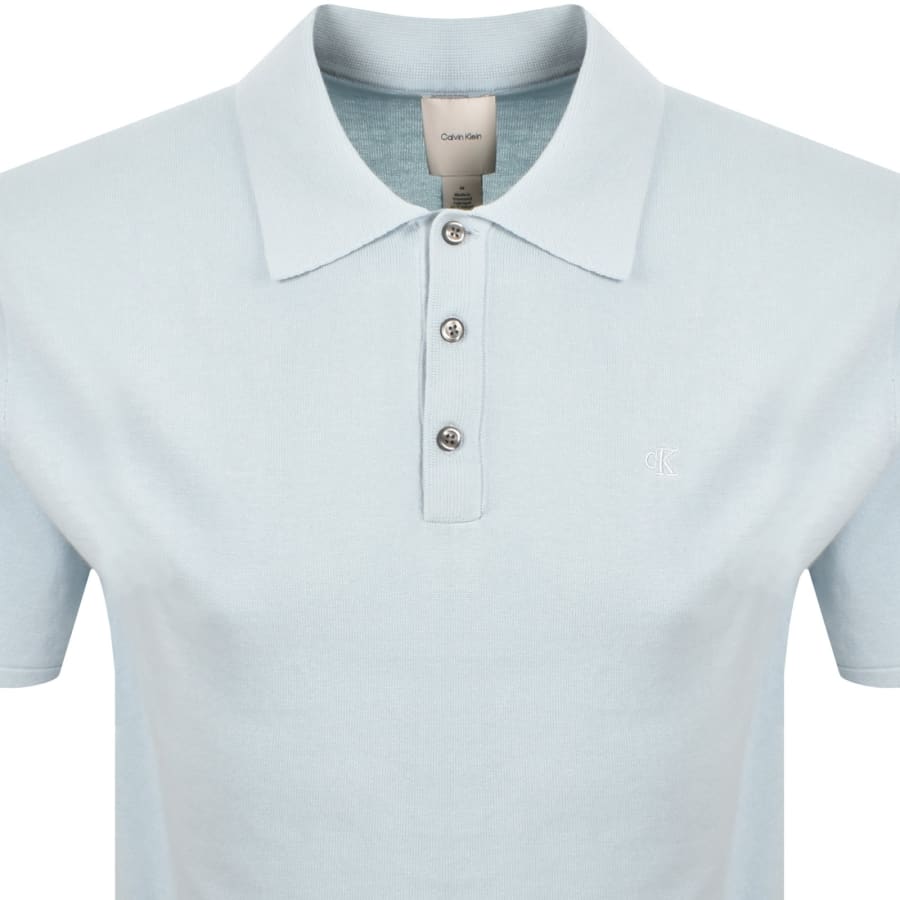 Image number 2 for Calvin Klein Knitted Polo Blue