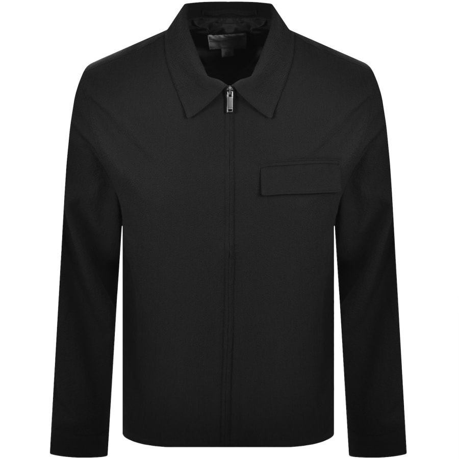 Image number 1 for Calvin Klein Seersucker Overshirt Black