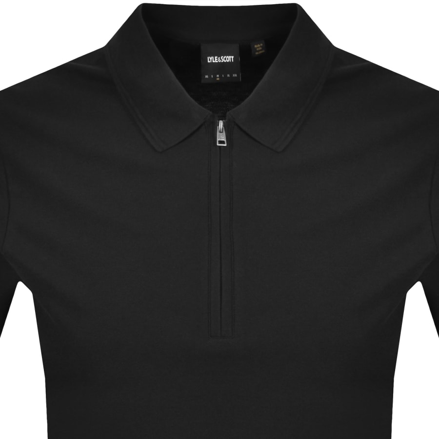 Image number 2 for Lyle And Scott Ottoman Zip Polo T Shirt Black