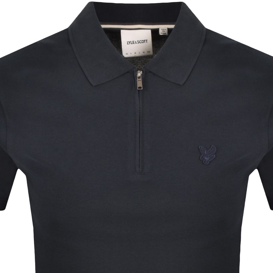 Image number 2 for Lyle And Scott Superfine Zip Polo T Shirt Blue