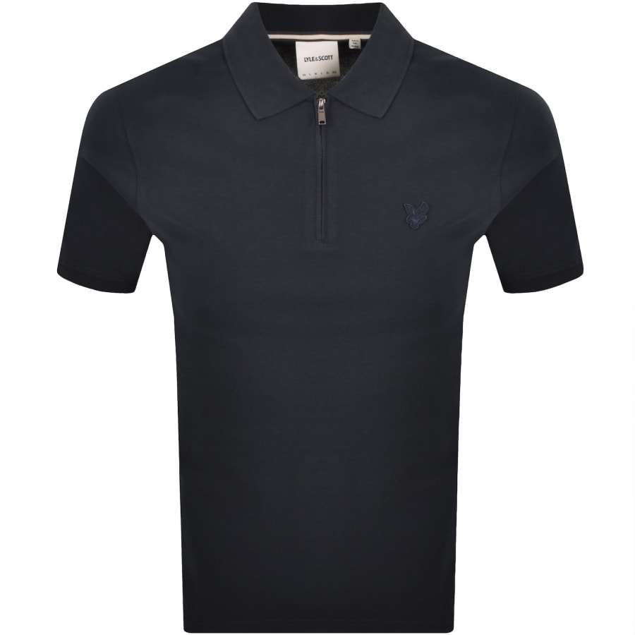 Image number 1 for Lyle And Scott Superfine Zip Polo T Shirt Blue
