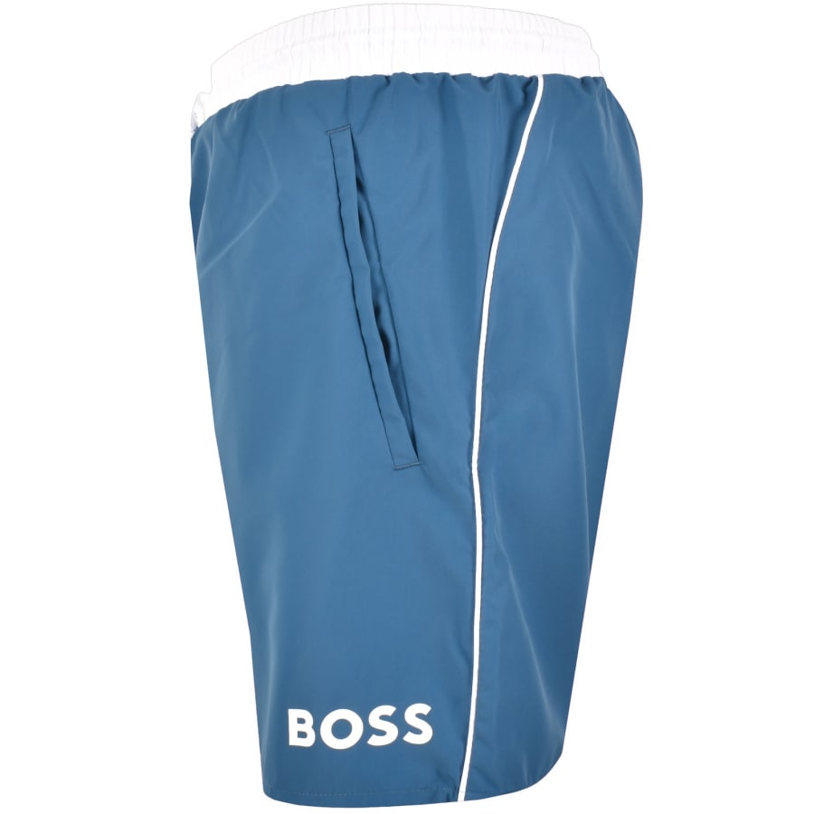 Image number 5 for BOSS Dolphin Swim Shorts Blue