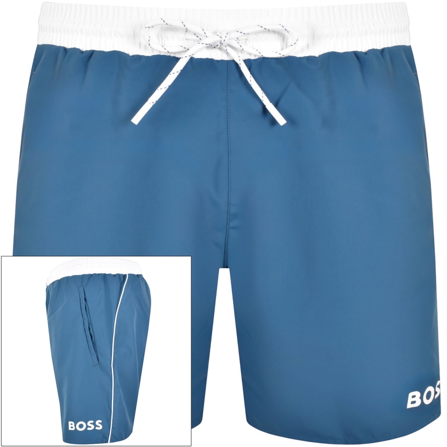 Image number 1 for BOSS Dolphin Swim Shorts Blue